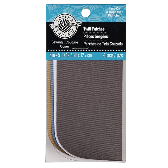 24 Packs: 4 ct. (96 total) Twill Patches by Loops & Threads